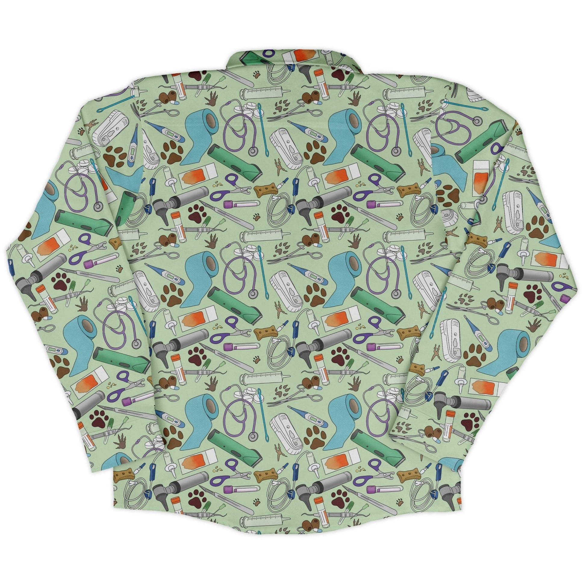 Vet Tech Long Sleeve Button Up Shirt Geek Nerd 0925 adult sizing All Adult Button Up Shirts
