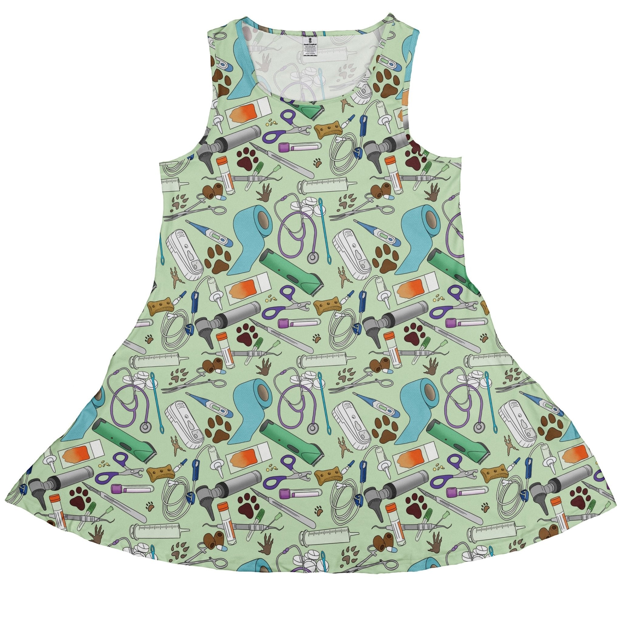 Vet Tech Dress Geek Nerd 0925 Animal Patterns Design by Julie Kitzes