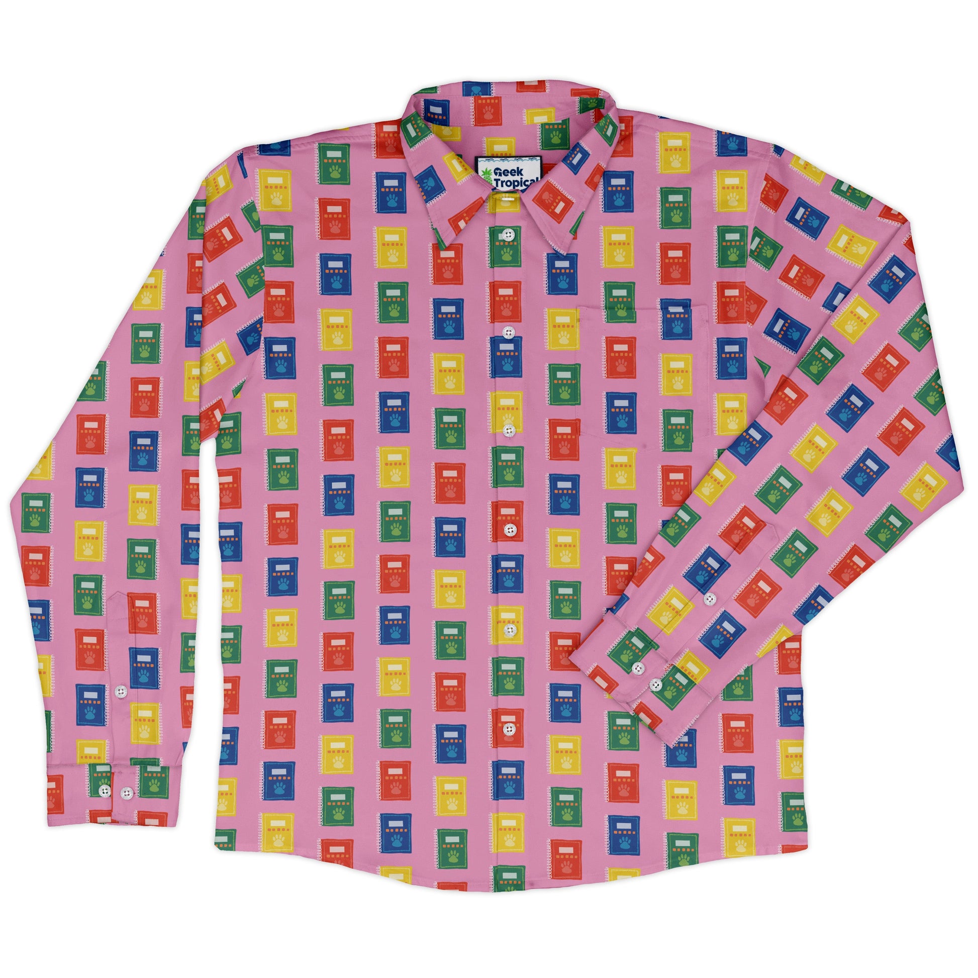 Vet Text Books Long Sleeve Button Up Shirt