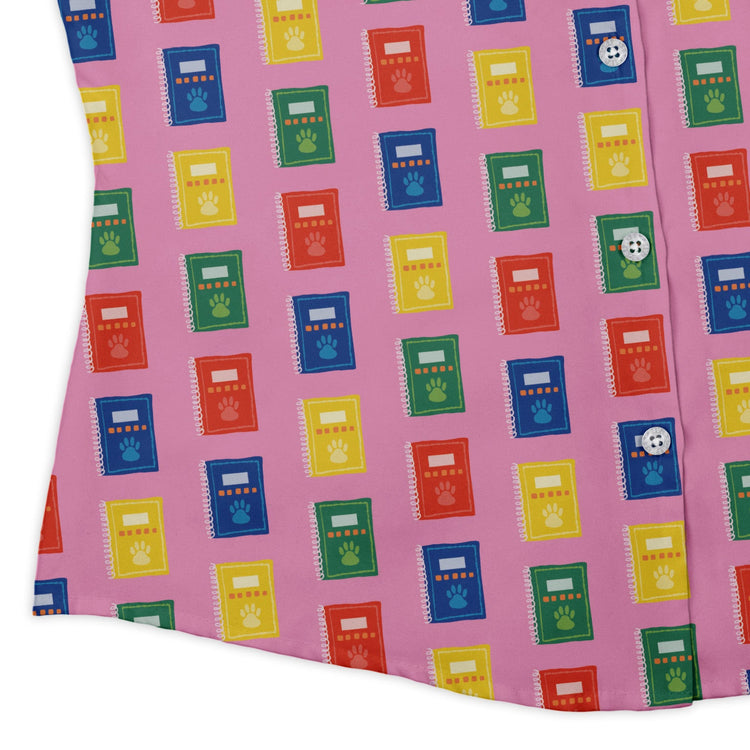 Vet Text Books Curvy Button Up Shirt Geek Nerd animal patterns Design by Zirkus Design q225