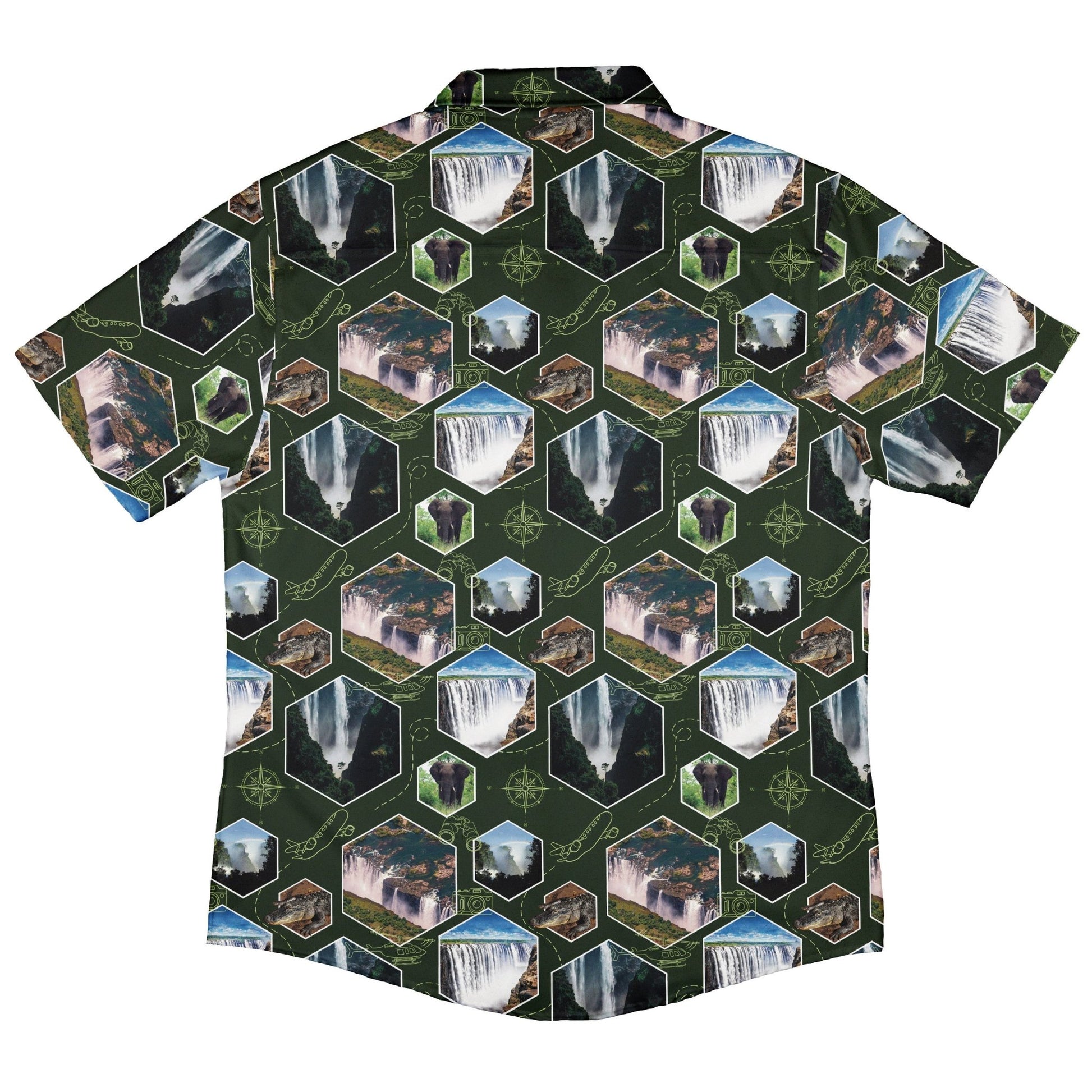 Victoria Falls Wonder Button Up Shirt Geek Nerd 0925 adult sizing All Adult Button Up Shirts