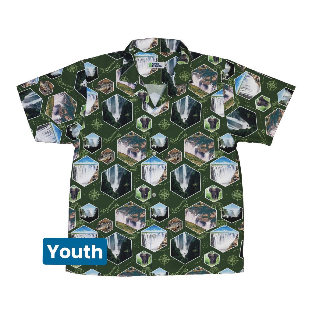Victoria Falls Wonder Youth Hawaiian Shirt Geek Nerd 0925 Botany Print Designs by Nathan