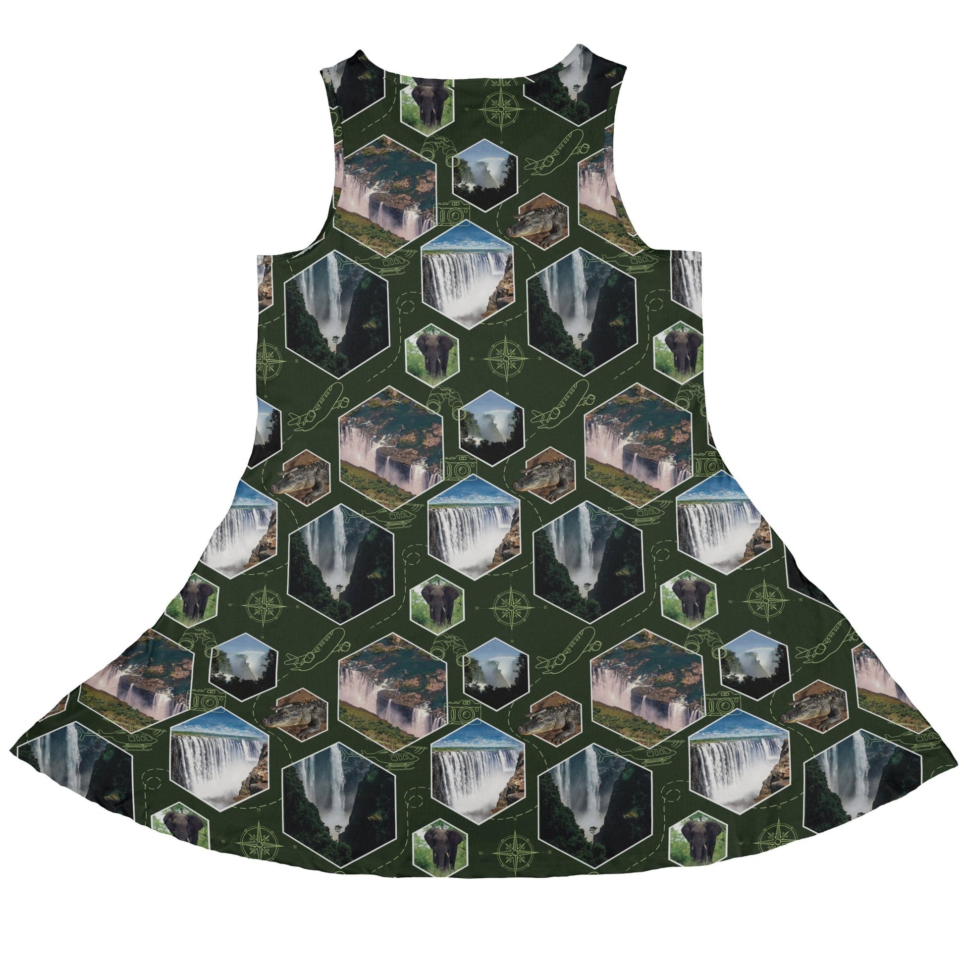 Victoria Falls Wonder Dress Geek Nerd 0925 Botany Print Designs by Nathan