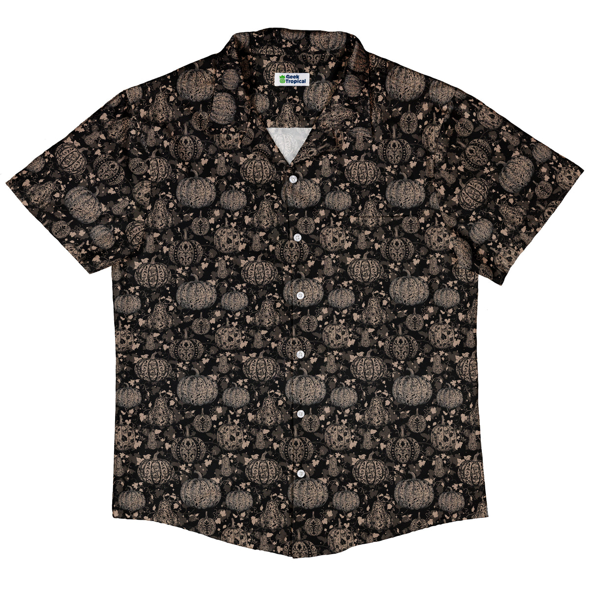 Victorian Pumpkin Gothic Button Up Shirt Hawaiian Front