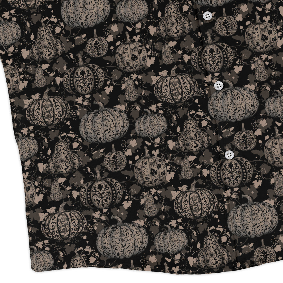 Victorian Pumpkin Gothic Long Sleeve Button Up Shirt corner