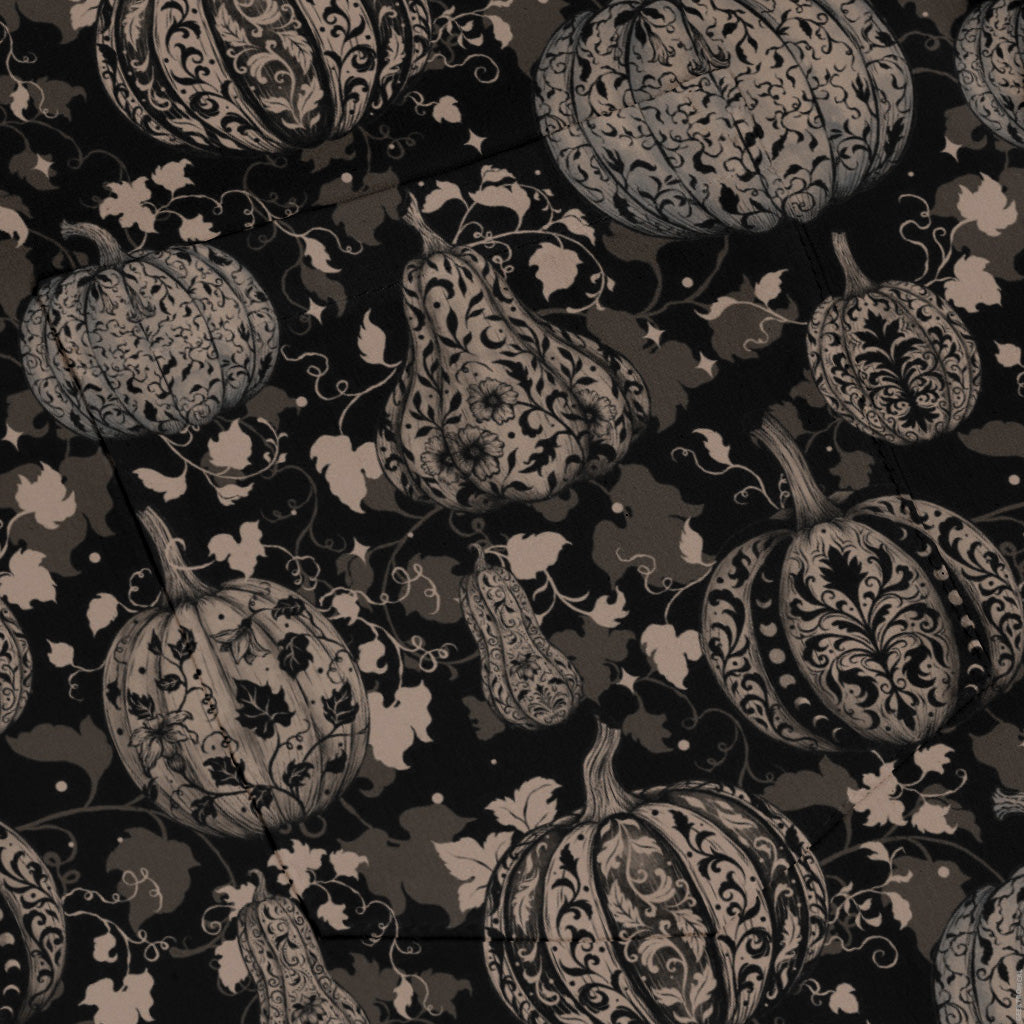 Victorian Pumpkin Gothic Long Sleeve Button Up Shirt pocket