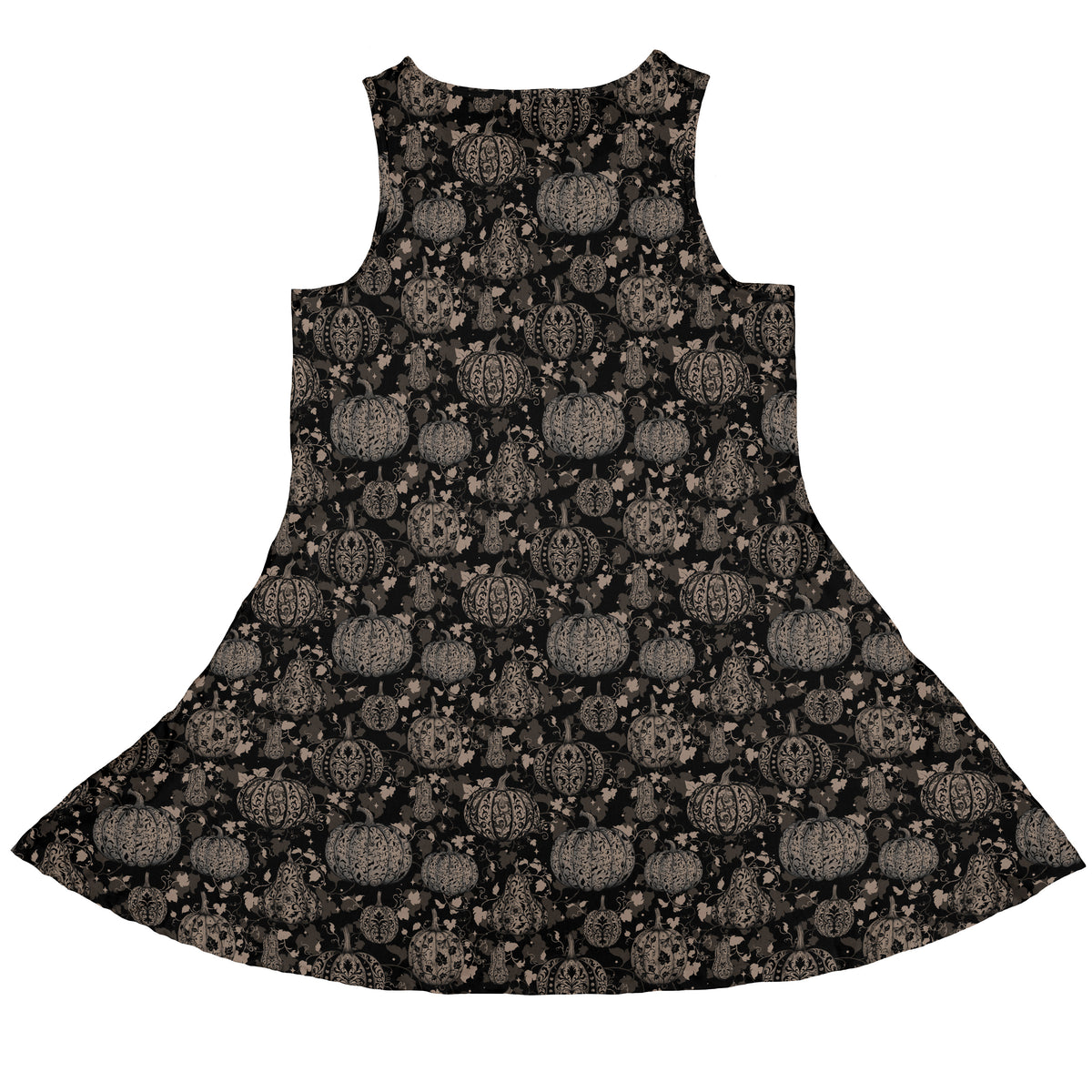 Victorian Pumpkin Gothic Sleeveless Dress back