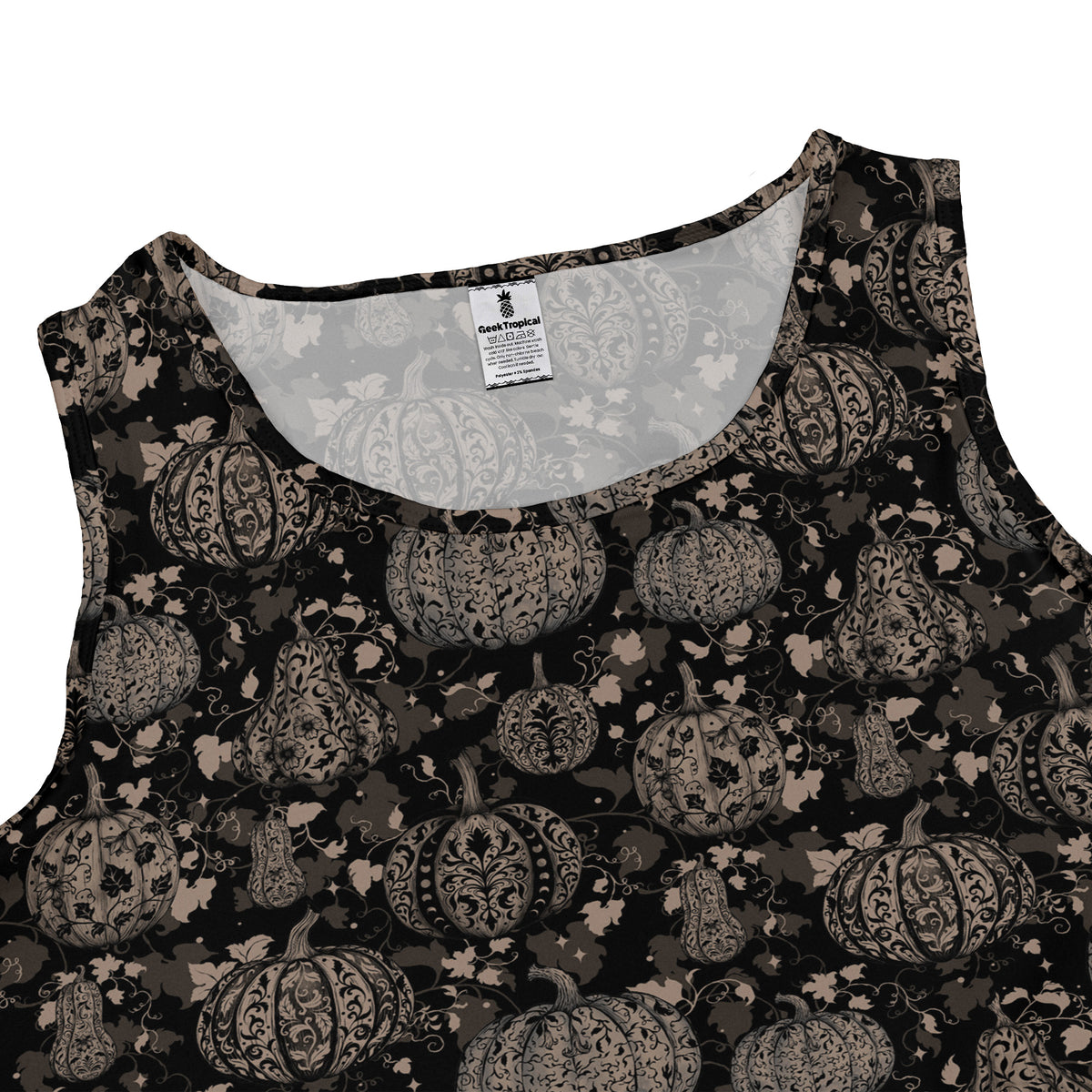 Victorian Pumpkin Gothic Sleeveless Dress close front