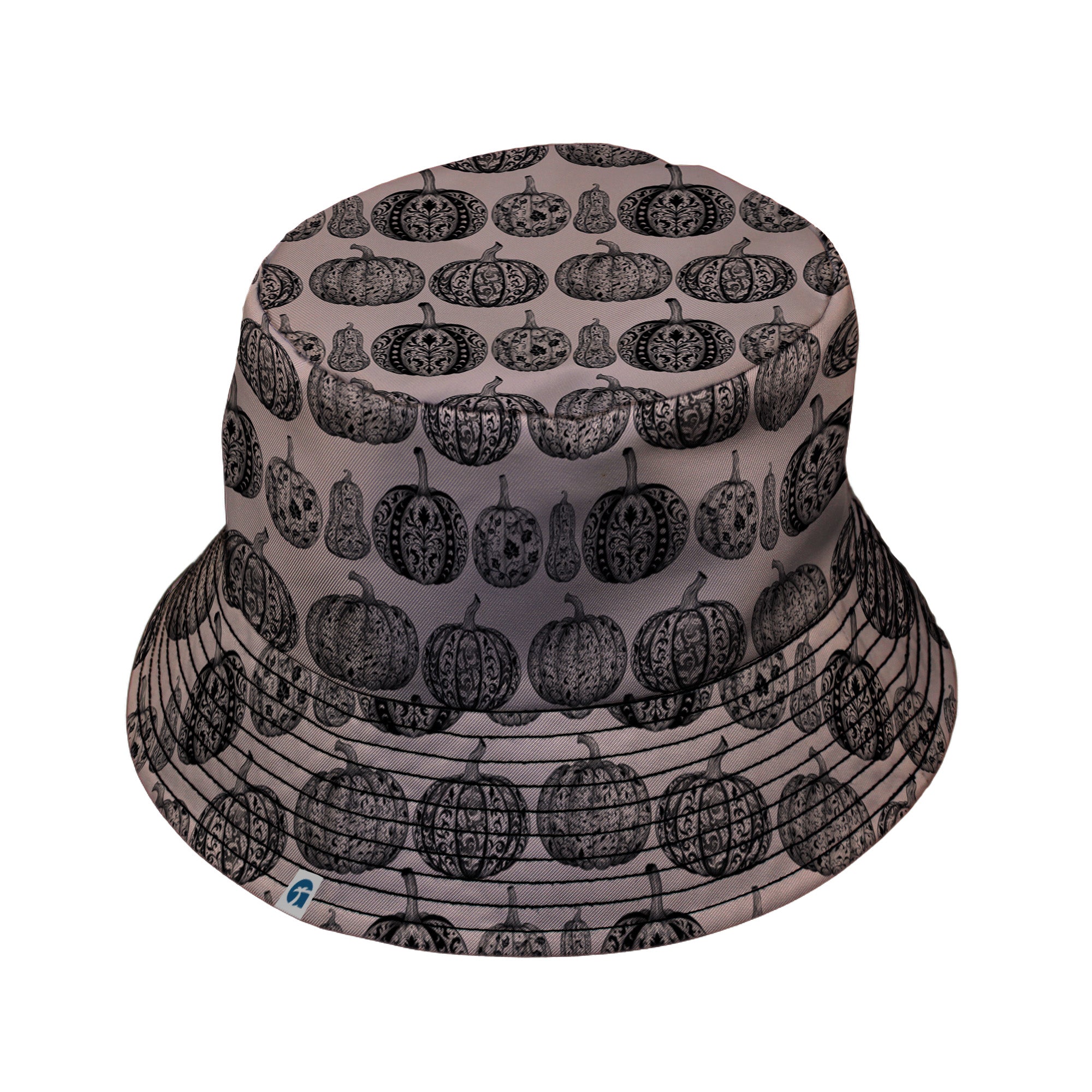 Victorian Pumpkin Ornamental Bucket Hat Black Stitching