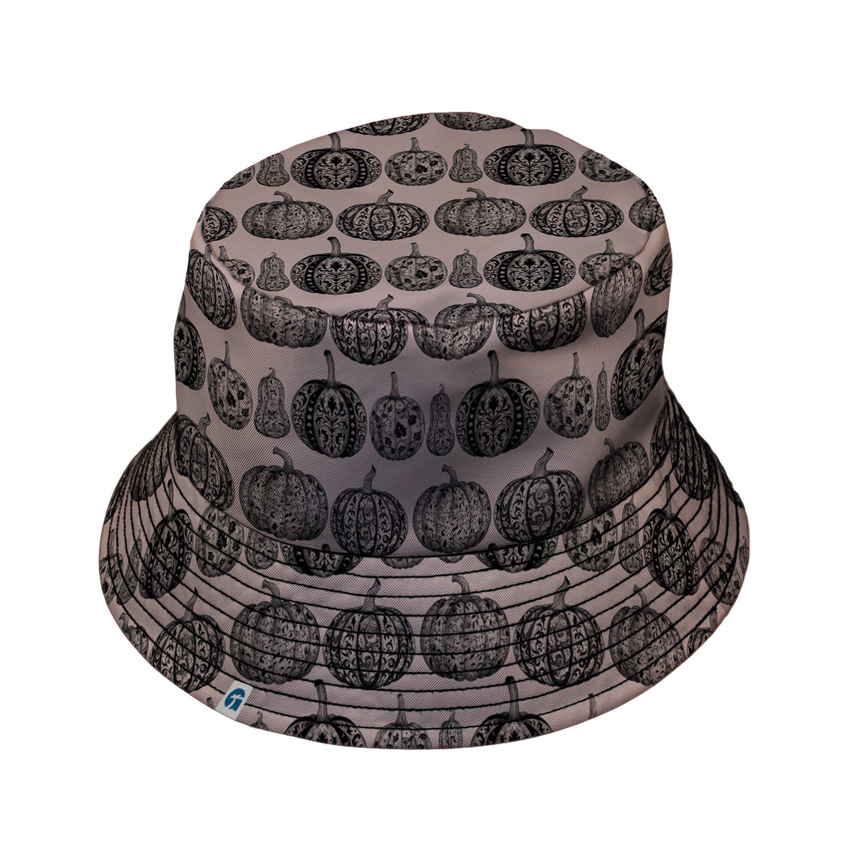 Victorian Pumpkin Ornamental Bucket Hat Black Stitching