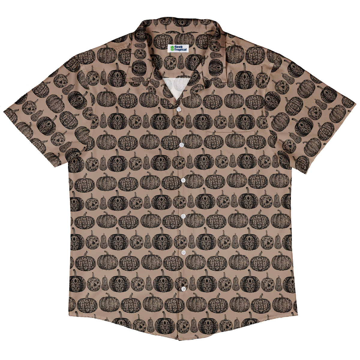 Victorian Pumpkin Ornamental Button Up Shirt Hawaiian Front