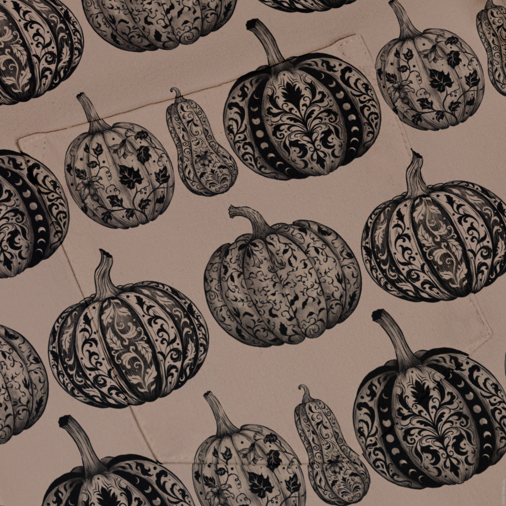 Victorian Pumpkin Ornamental Button Up Shirt Pocket