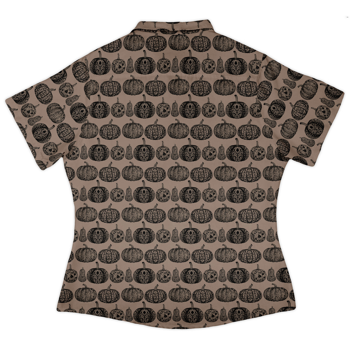 Victorian Pumpkin Ornamental Curvy Button Up Shirt womens back