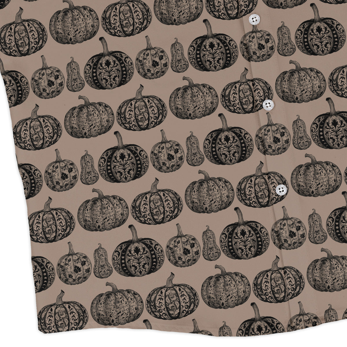 Victorian Pumpkin Ornamental Long Sleeve Button Up Shirt corner