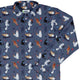 Video Game Cats Light Long Sleeve Button Up Shirt Geek Nerd adult sizing Animal Patterns Design by Claire Murphy