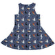 Video Game Cats Light Dress Geek Nerd Animal Patterns Design by Claire Murphy lx - C