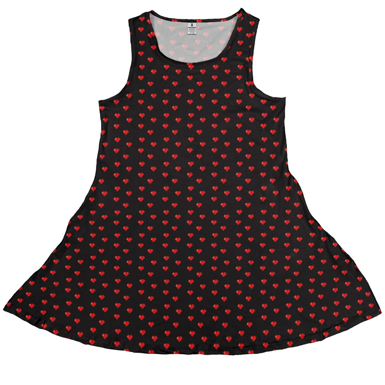Video Game Hearts Black Dress Geek Nerd Design by Heather Davenport lx - C Simple Patterns