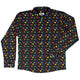 Video Game LGBTQ+ Pride Hearts Long Sleeve Button Up Shirt Geek Nerd adult sizing Design by Heather Davenport Pride Patterns