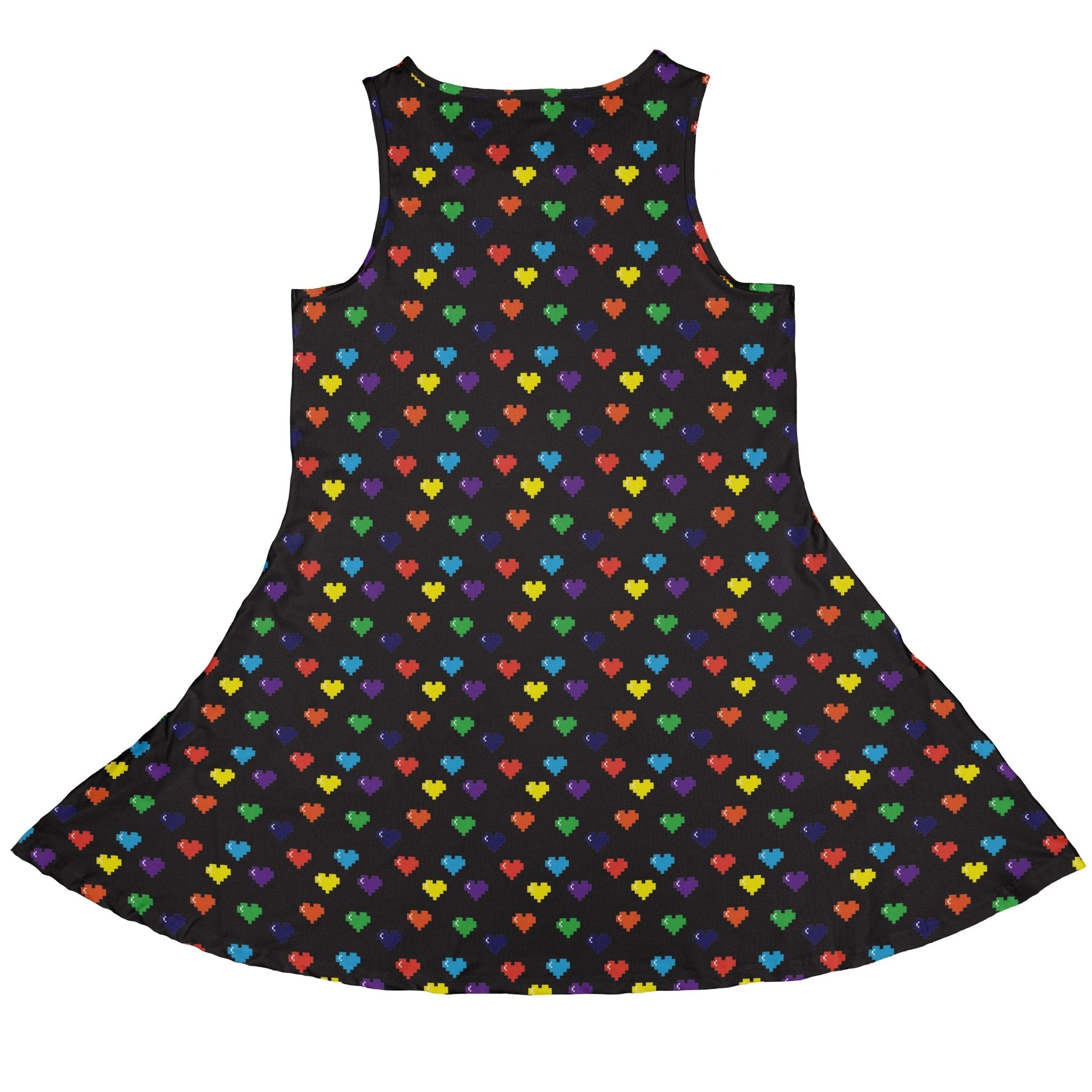 Video Game LGBTQ+ Pride Hearts Dress Geek Nerd Design by Heather Davenport lx - C Pride Patterns