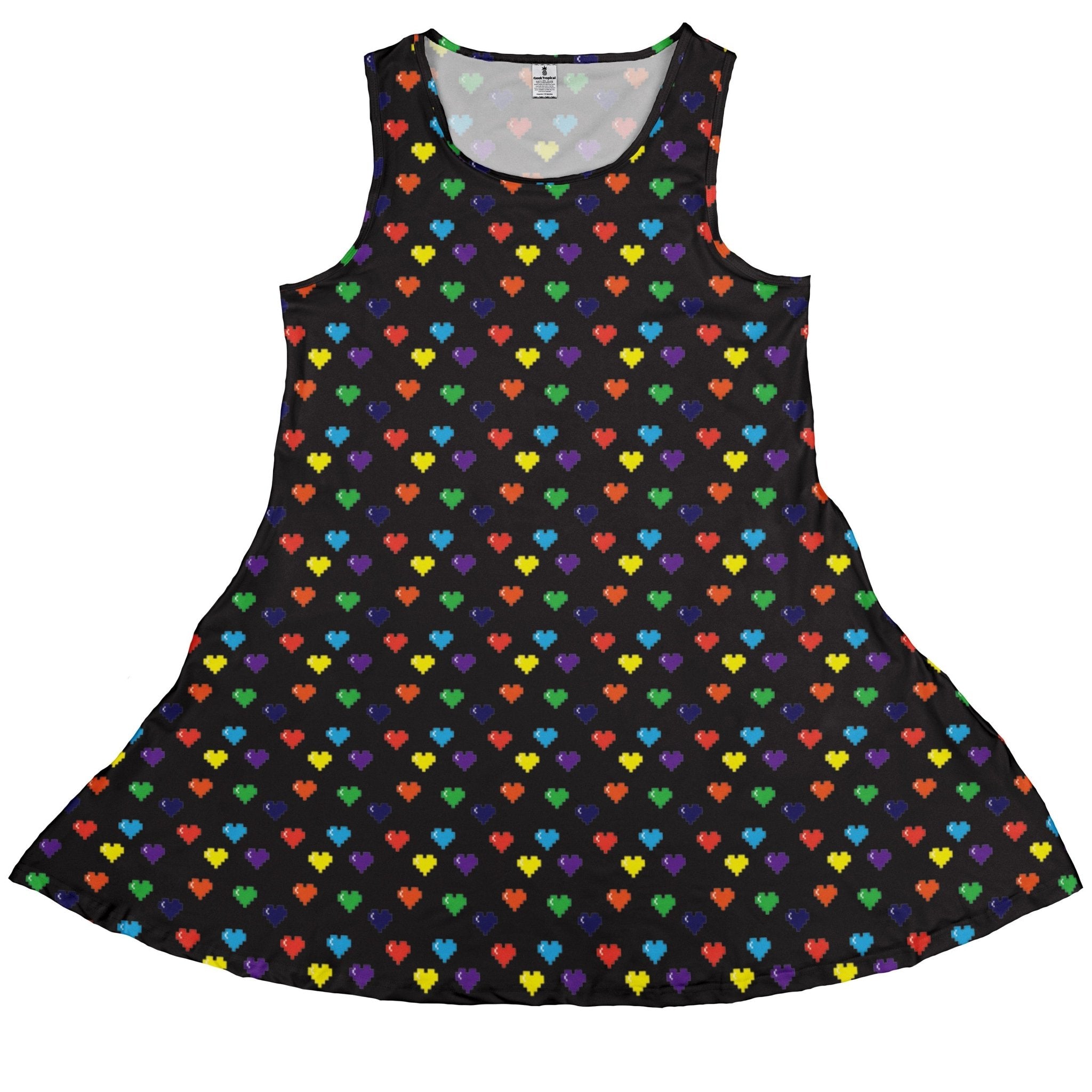 Video Game LGBTQ+ Pride Hearts Dress Geek Nerd Design by Heather Davenport lx - C Pride Patterns