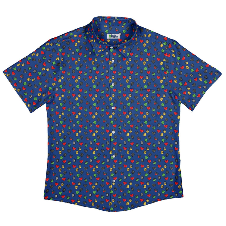 Video Game Stats Button Up Shirt Geek Nerd 0925 adult sizing All Adult Button Up Shirts