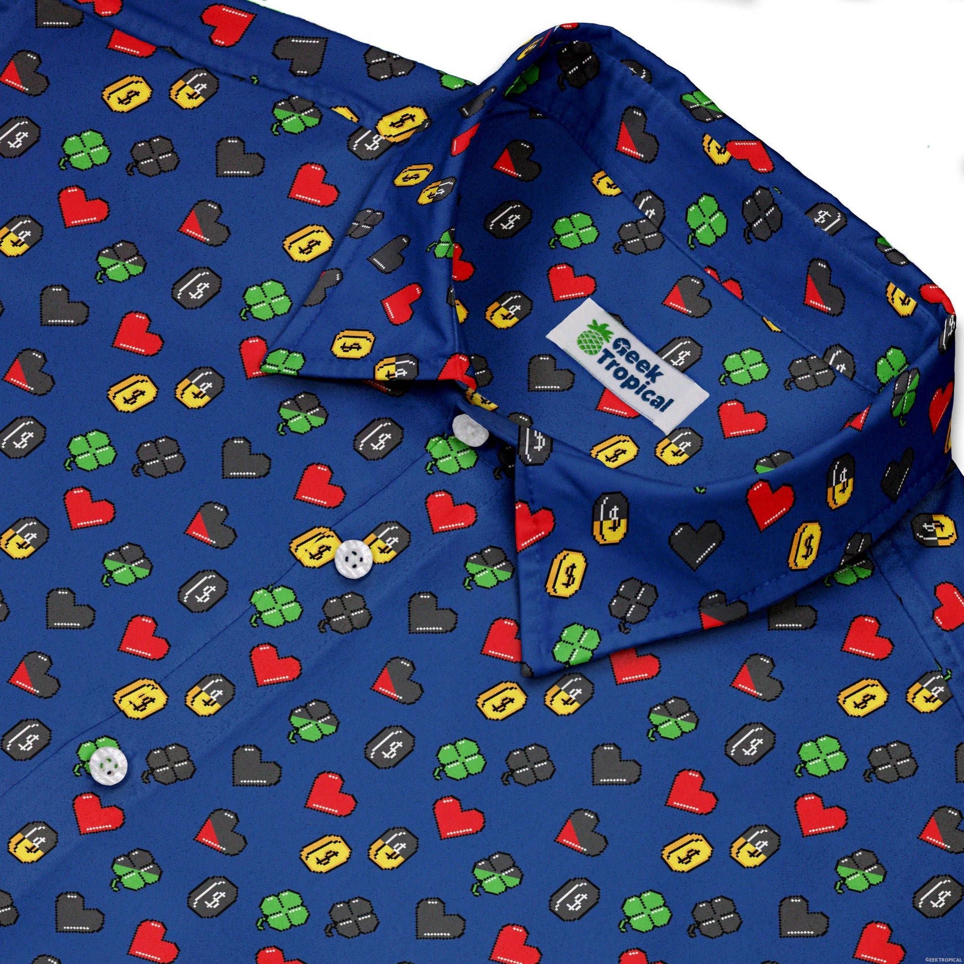 Video Game Stats Button Up Shirt Geek Nerd 0925 adult sizing All Adult Button Up Shirts