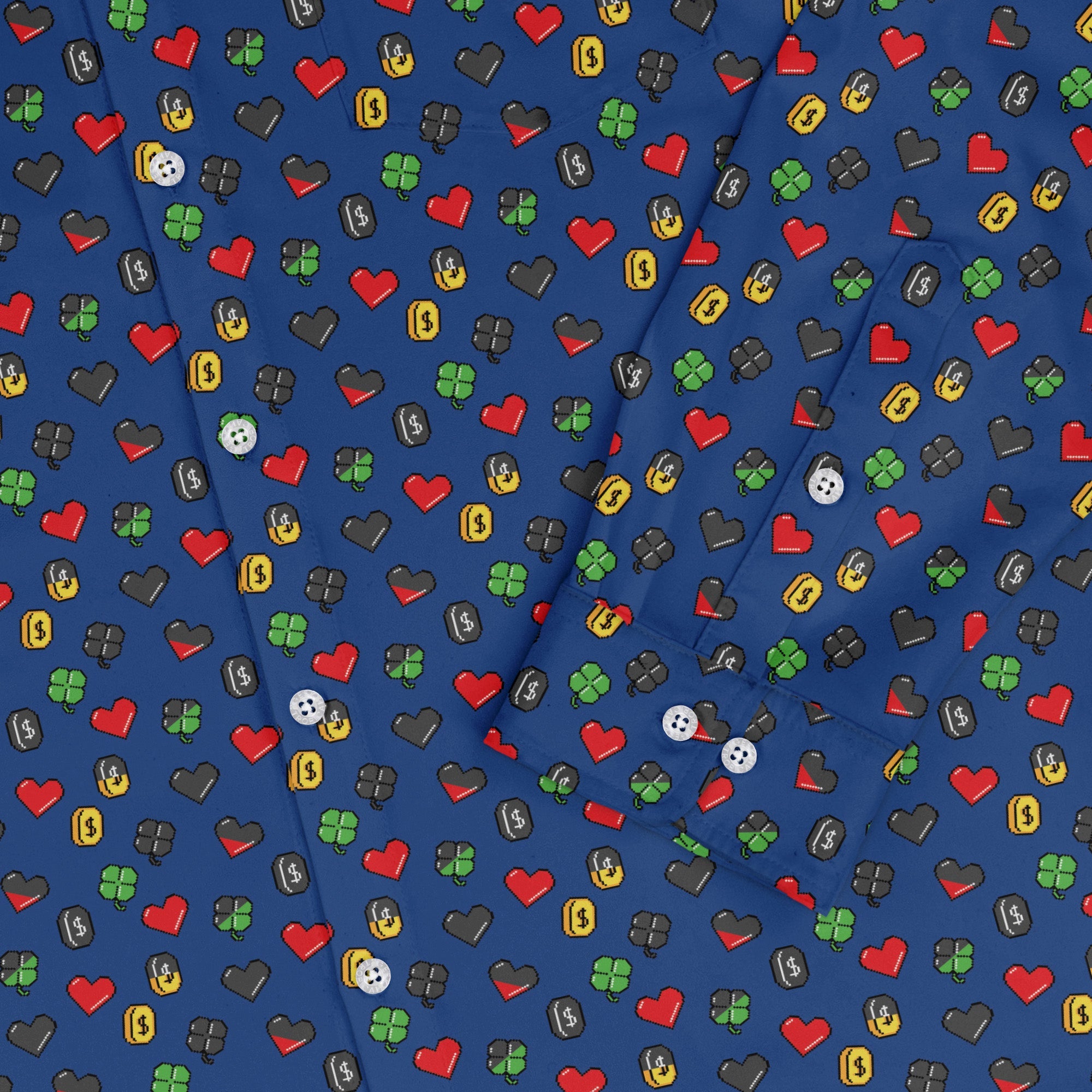 Video Game Stats Long Sleeve Button Up Shirt Geek Nerd 0925 adult sizing All Adult Button Up Shirts