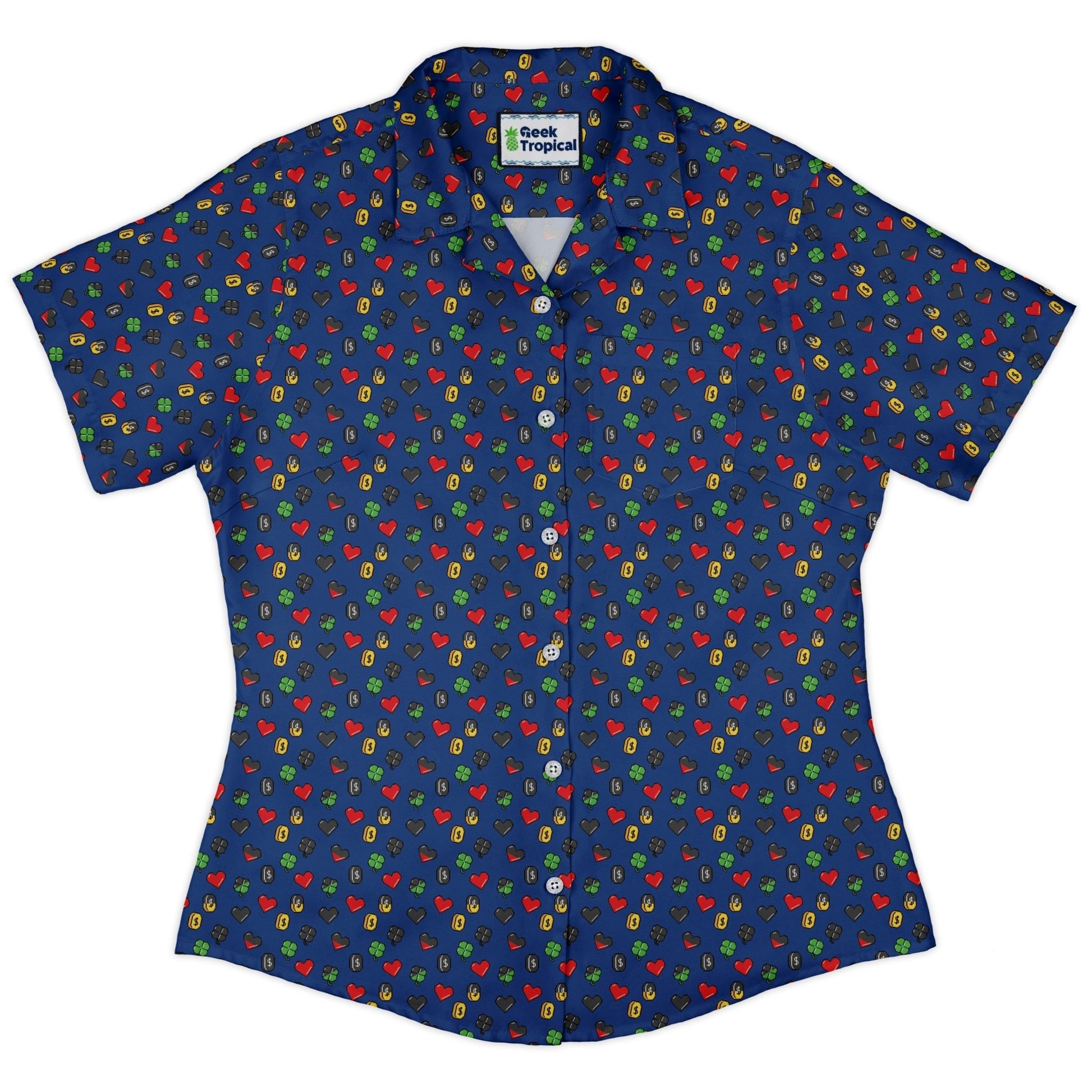 Video Game Stats Curvy Button Up Shirt Geek Nerd 0925 All Adult Button Up Shirts Design by Tobe Fonseca