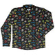 Video Gamer Black Video Game Long Sleeve Button Up Shirt Geek Nerd adult sizing video game arcade print