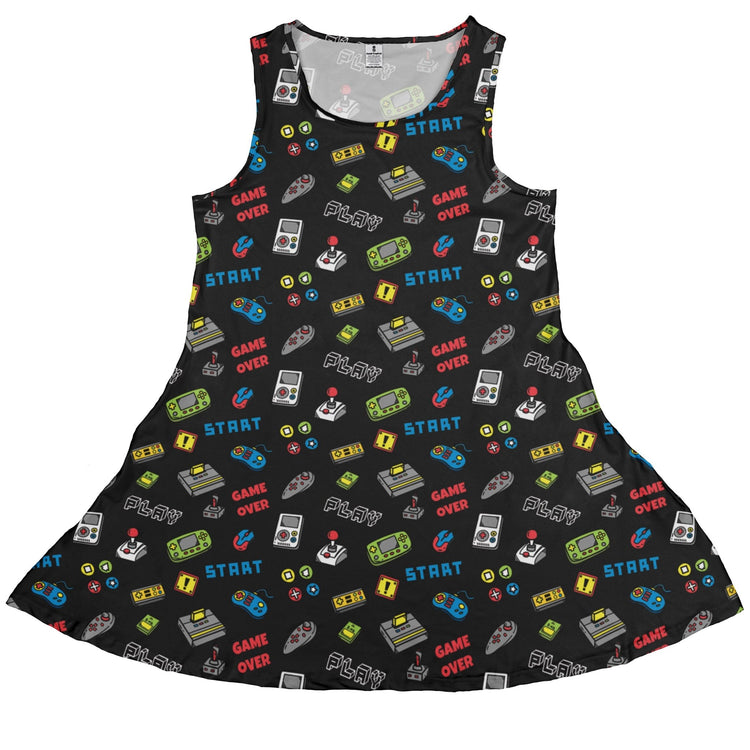 Video Gamer Black Video Game Dress Geek Nerd lx - C video game arcade print