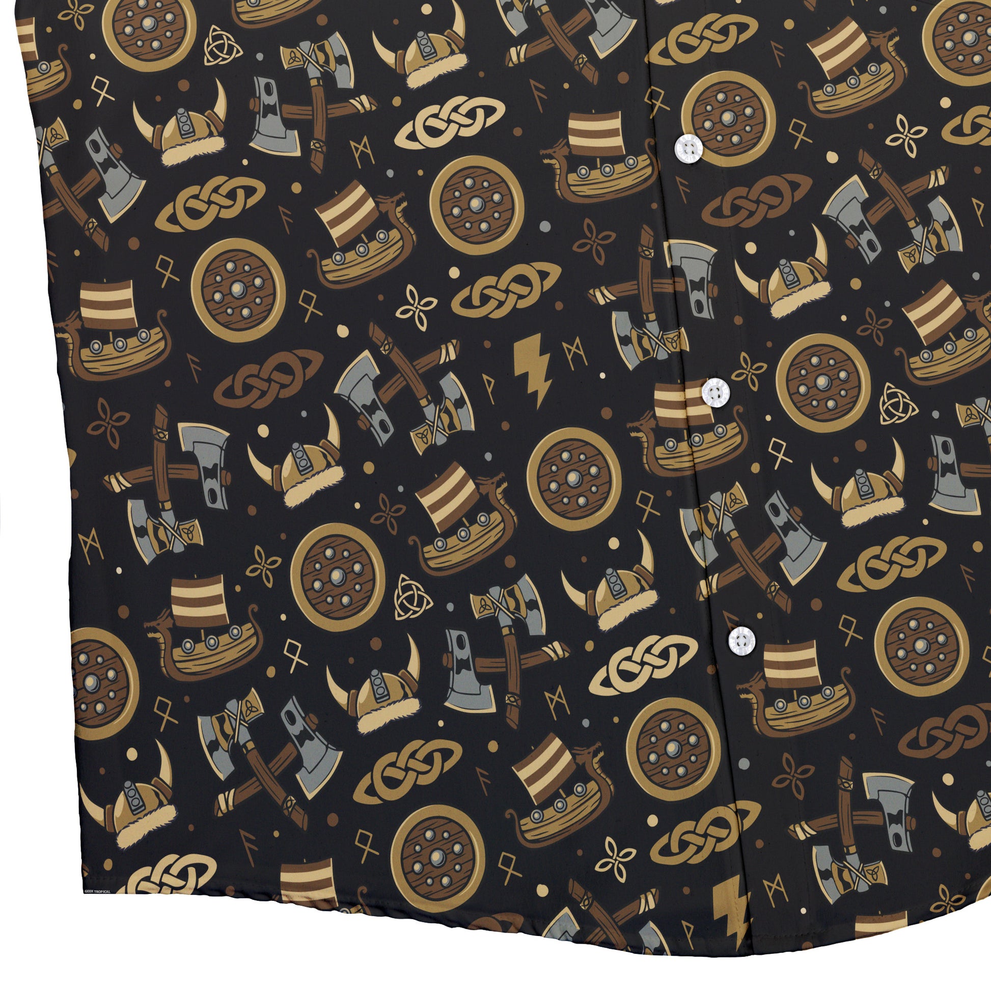 Viking Voyage Button Up Shirt Bottom Corner