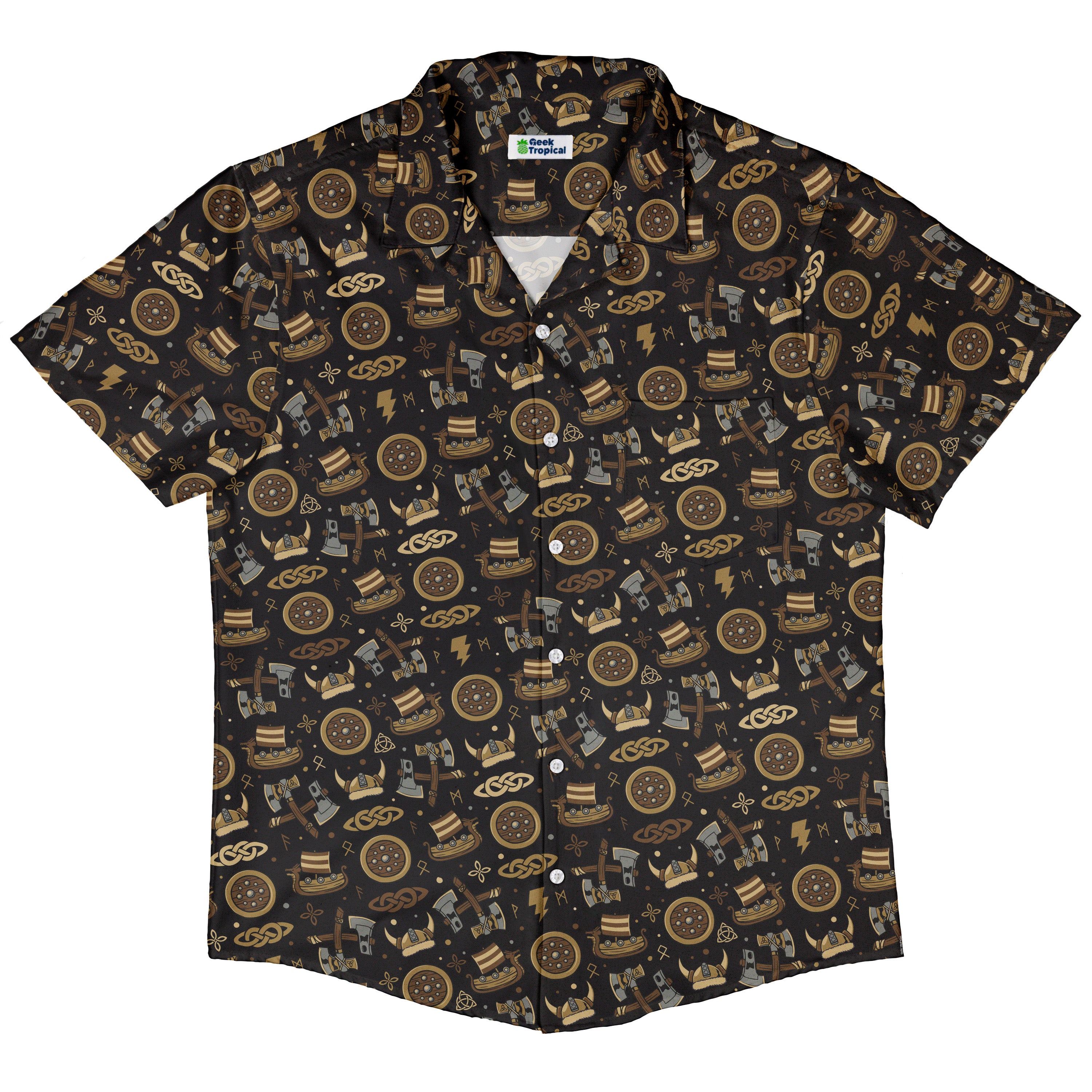 Viking Voyage Button Up Shirt Hawaiian Front