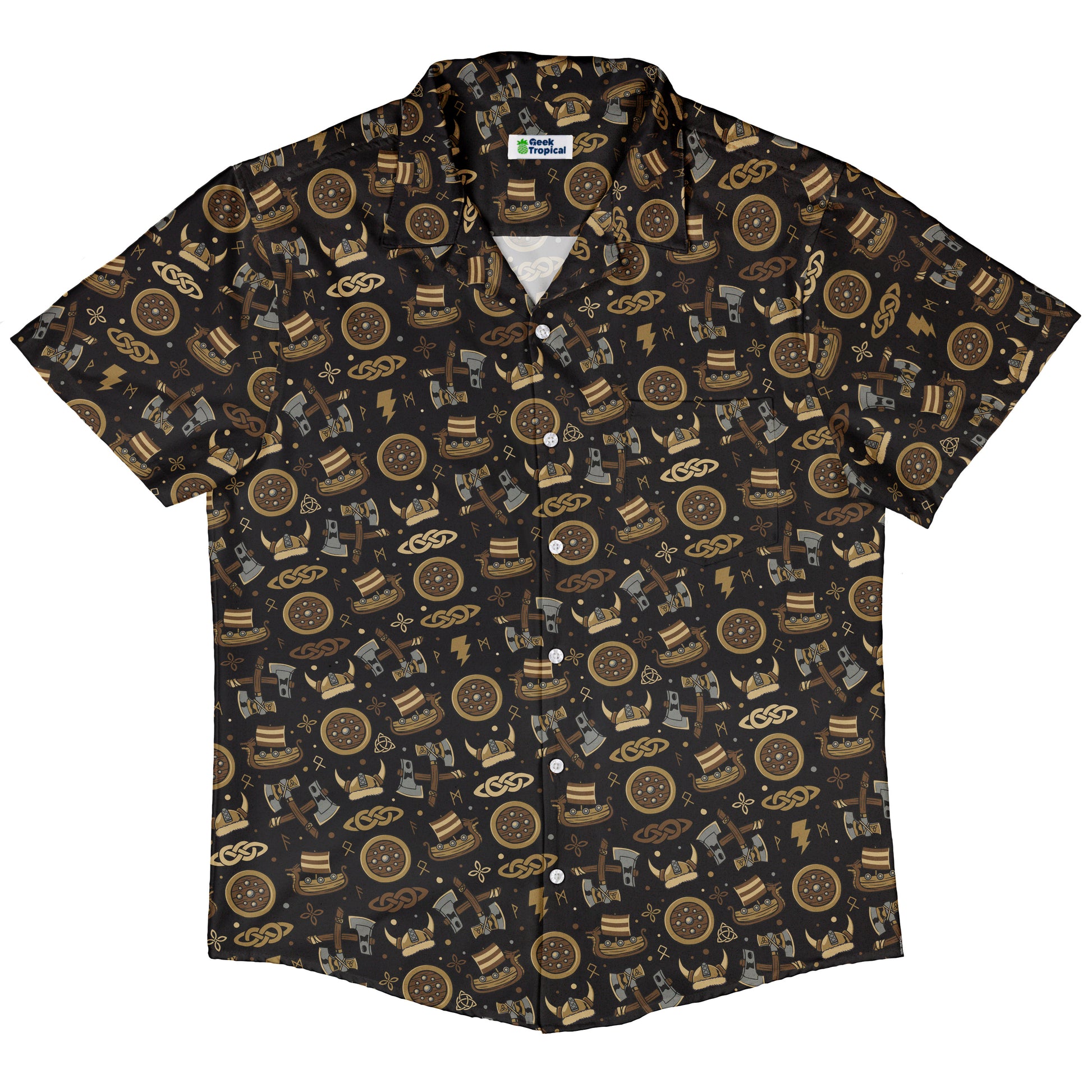 Viking Voyage Button Up Shirt Hawaiian Front