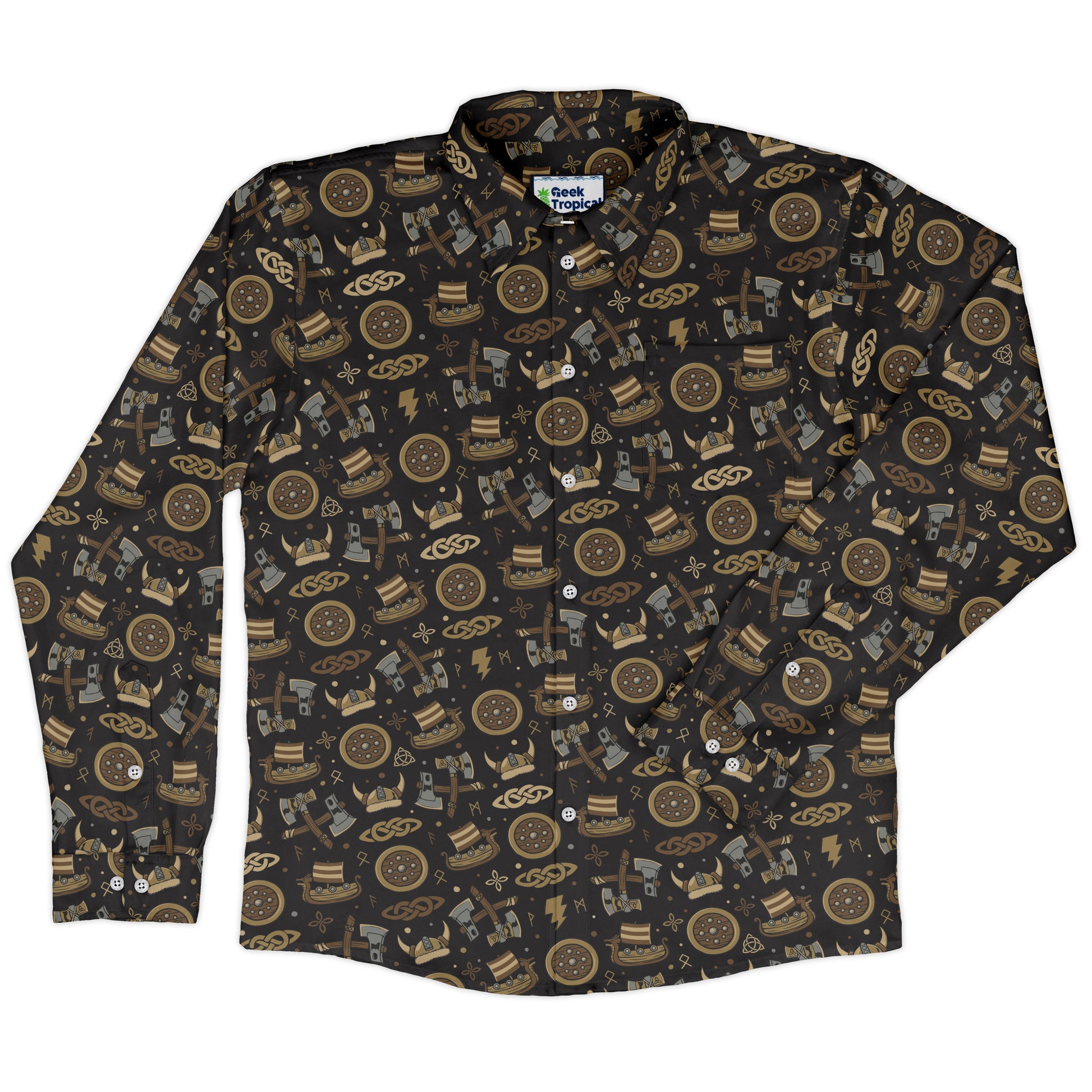 Viking Voyage Long Sleeve Button Up Shirt front