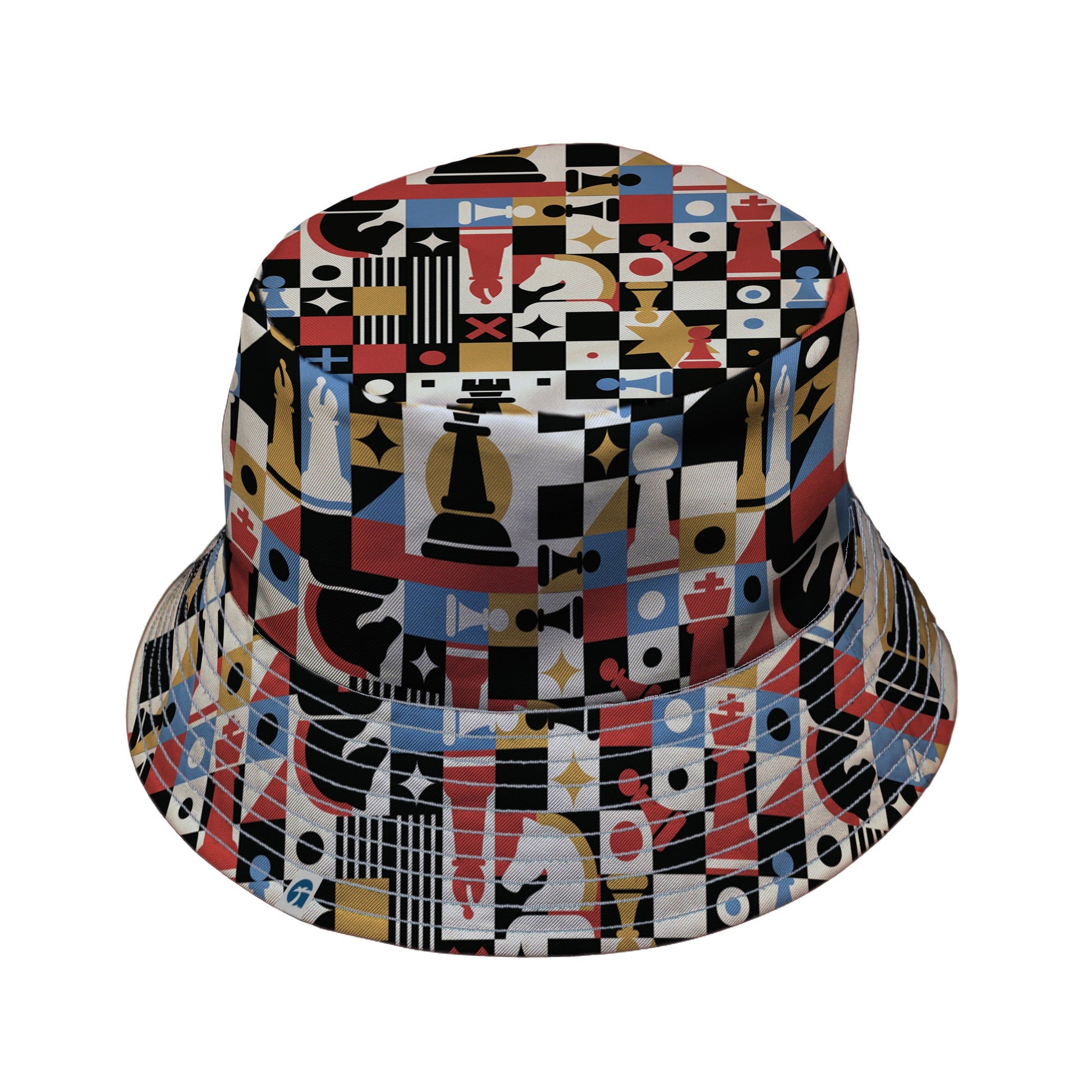 Vintage Chess Art Bucket Hat Geek Nerd 0925 board game print Design by Tobe Fonseca