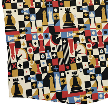Vintage Chess Art Button Up Shirt Geek Nerd 0925 adult sizing All Adult Button Up Shirts