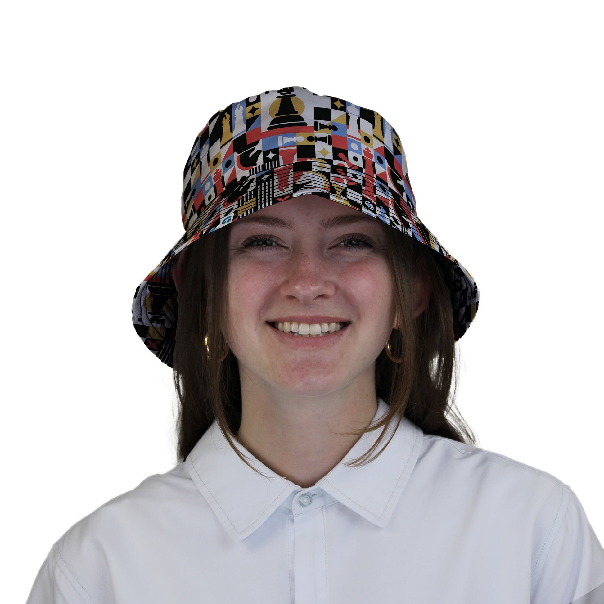 Vintage Chess Art Bucket Hat Geek Nerd 0925 board game print Design by Tobe Fonseca