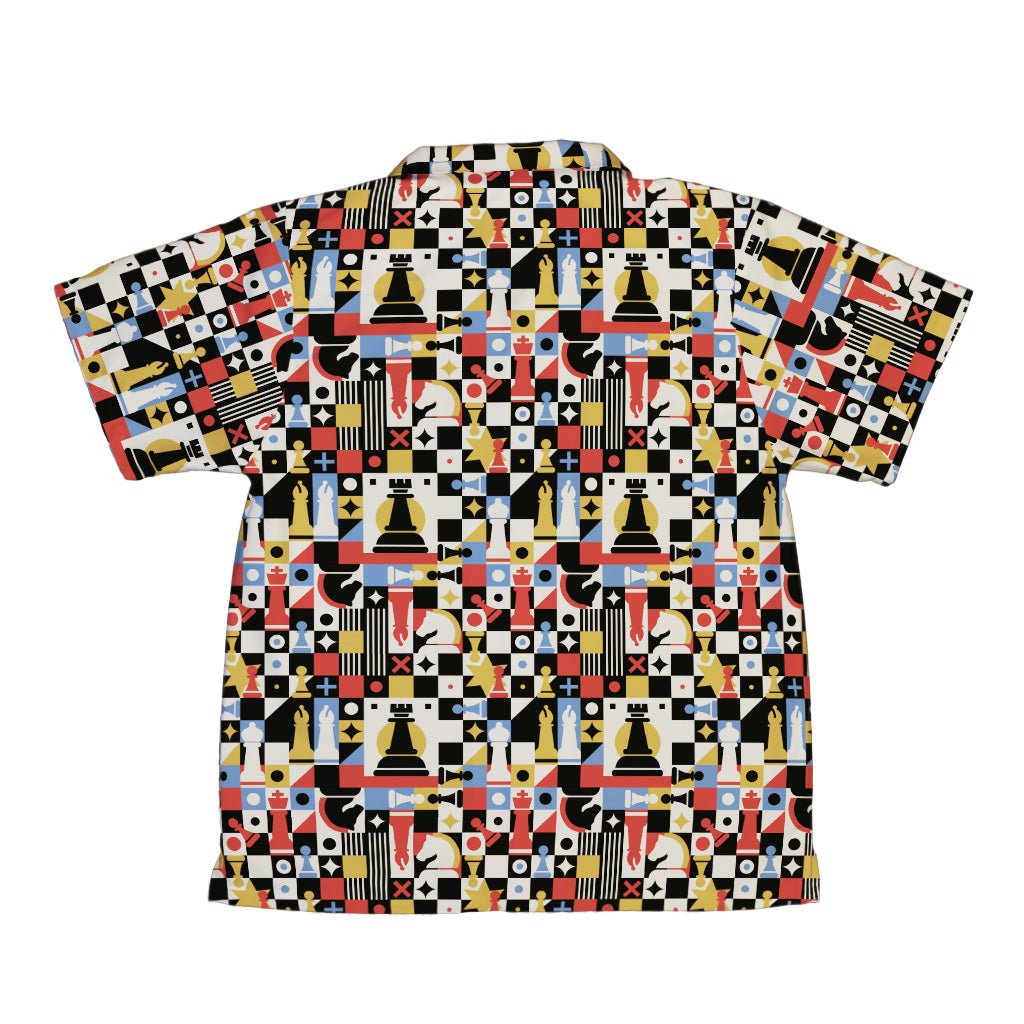 Vintage Chess Art Youth Hawaiian Shirt Geek Nerd 0925 board game print Design by Tobe Fonseca