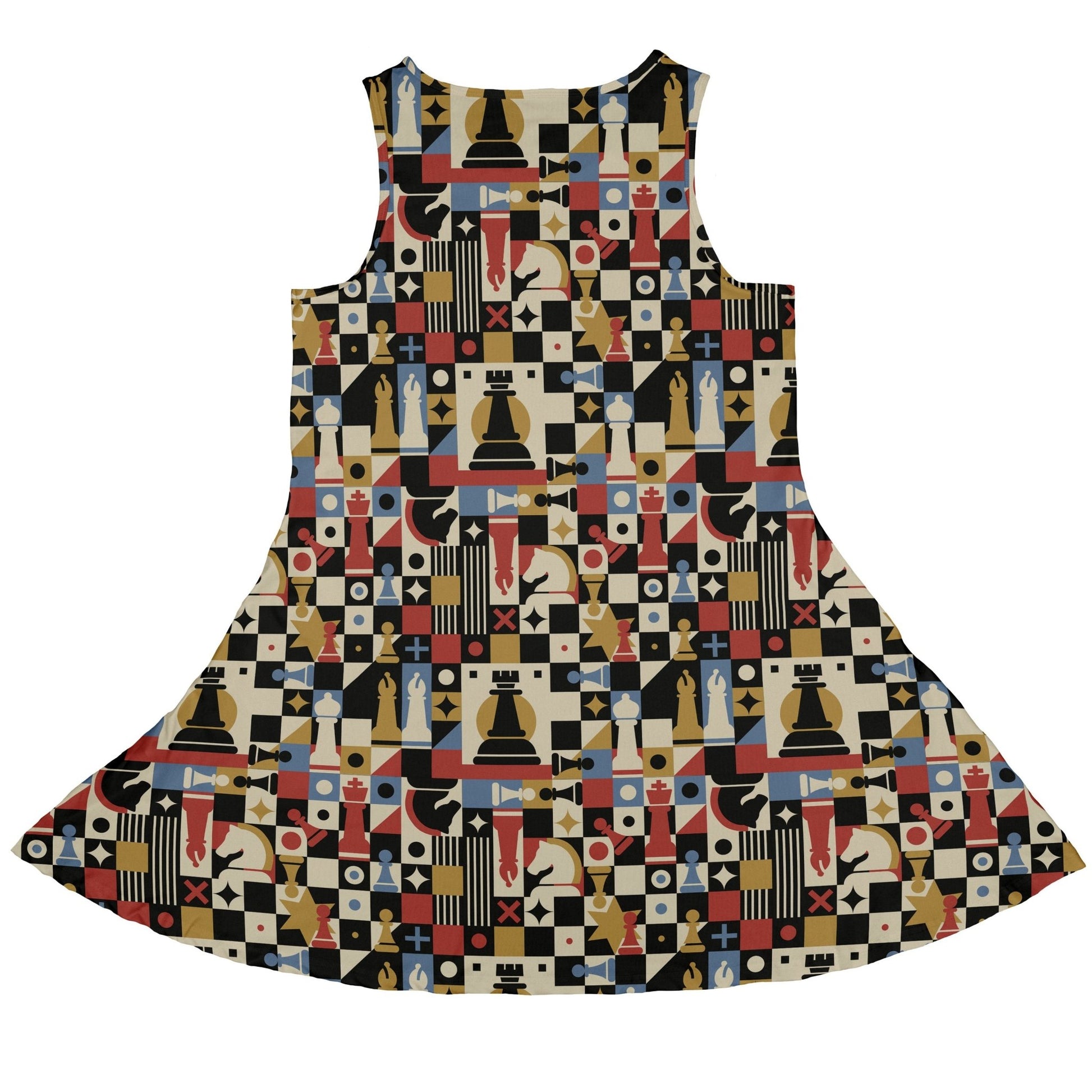 Vintage Chess Art Dress Geek Nerd 0925 board game print Design by Tobe Fonseca