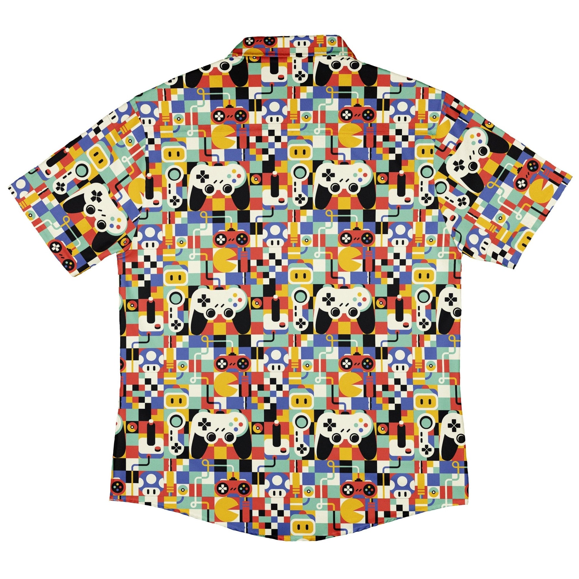 Vintage Gamer Art Button Up Shirt Geek Nerd 0925 adult sizing All Adult Button Up Shirts