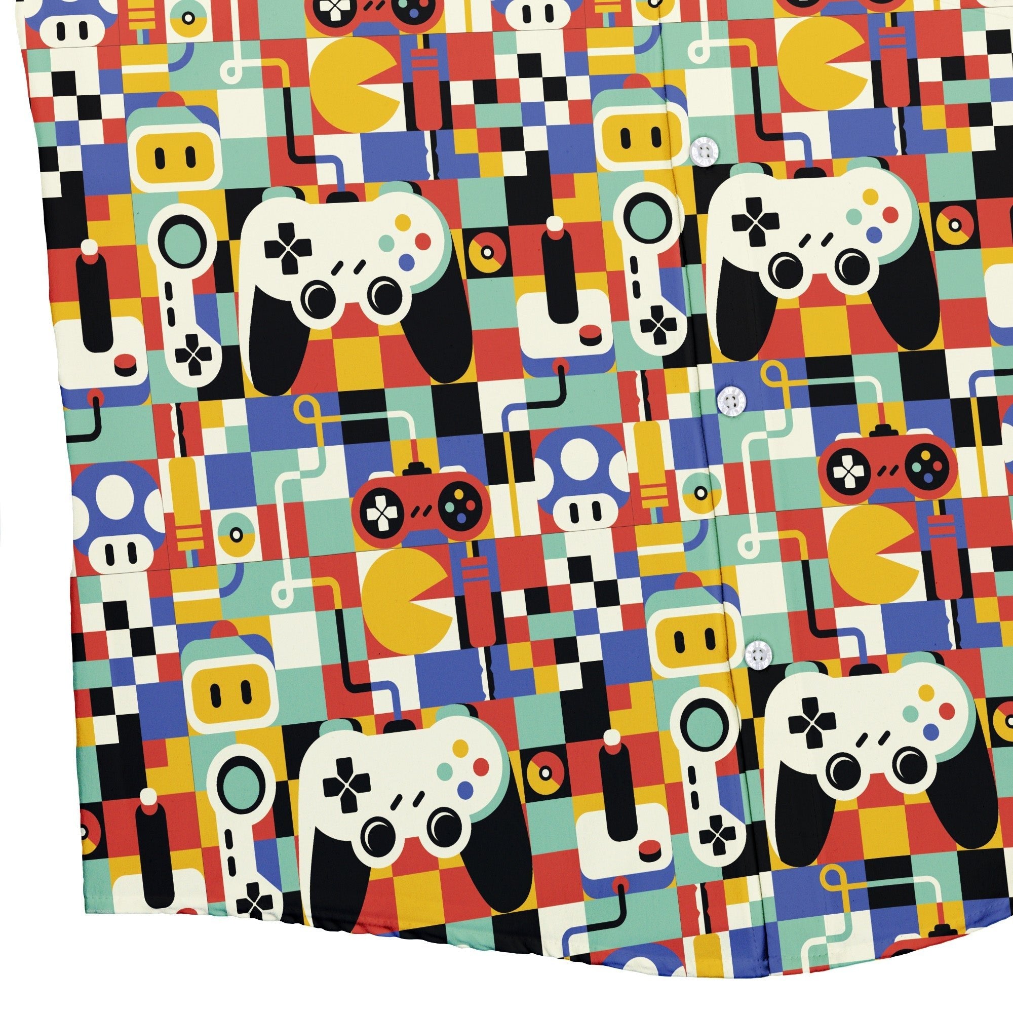 Vintage Gamer Art Button Up Shirt Geek Nerd 0925 adult sizing All Adult Button Up Shirts