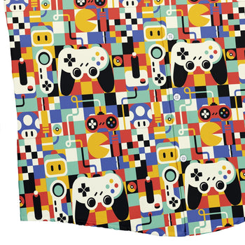 Vintage Gamer Art Button Up Shirt Geek Nerd 0925 adult sizing All Adult Button Up Shirts