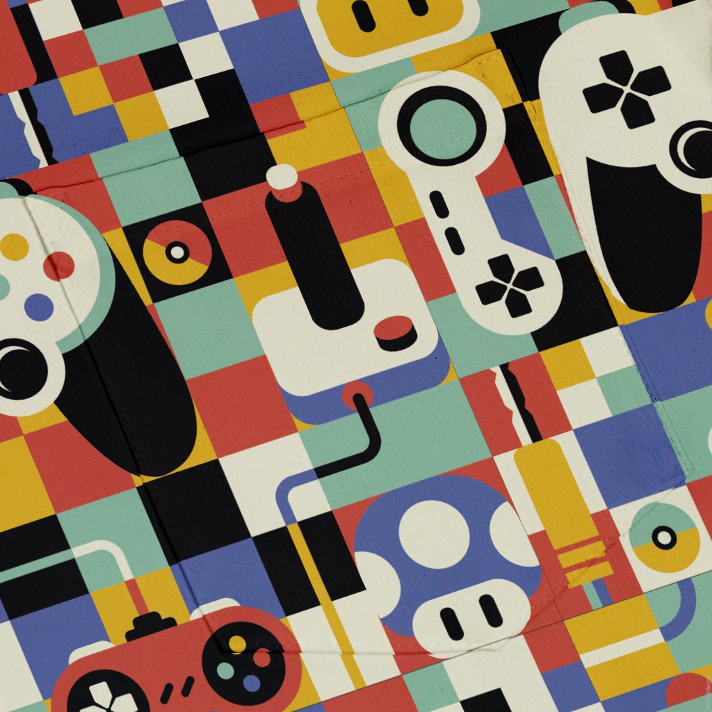 Vintage Gamer Art Button Up Shirt Geek Nerd 0925 adult sizing All Adult Button Up Shirts