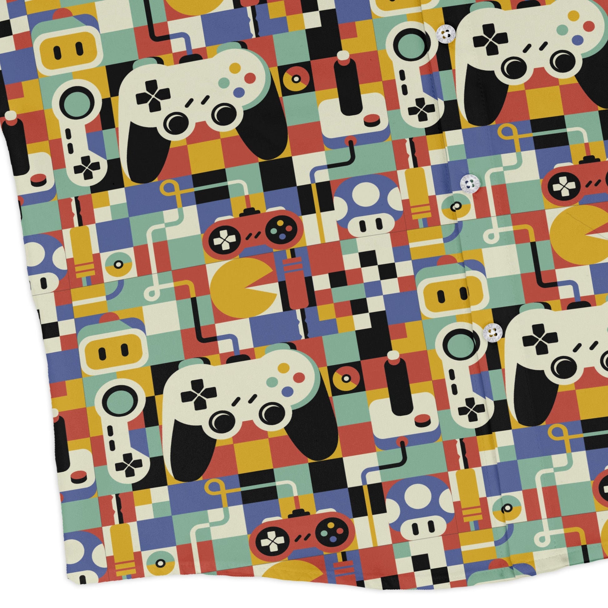 Vintage Gamer Art Long Sleeve Button Up Shirt Geek Nerd 0925 adult sizing All Adult Button Up Shirts