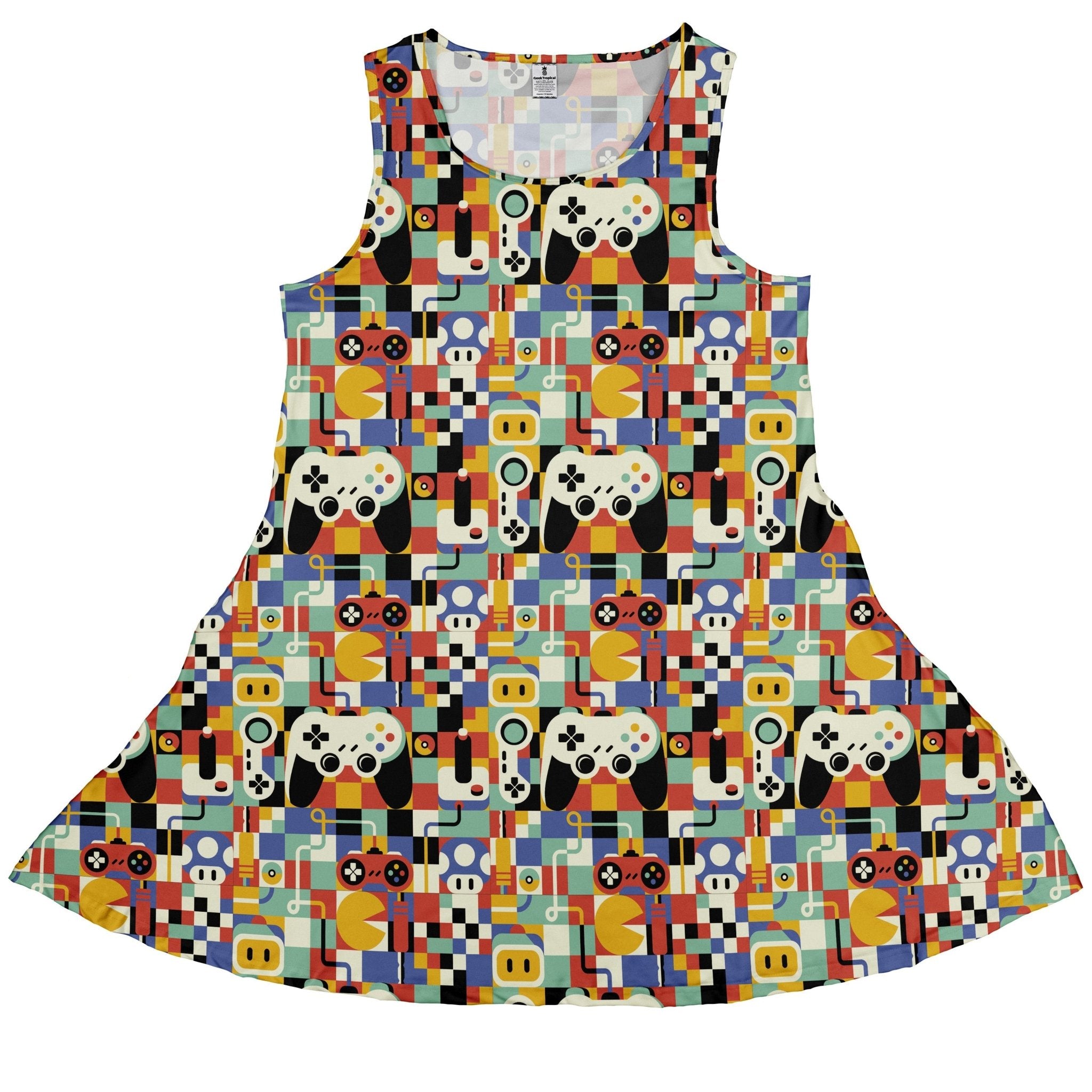 Vintage Gamer Art Dress Geek Nerd 0925 Design by Tobe Fonseca FLOW DESC WRITING