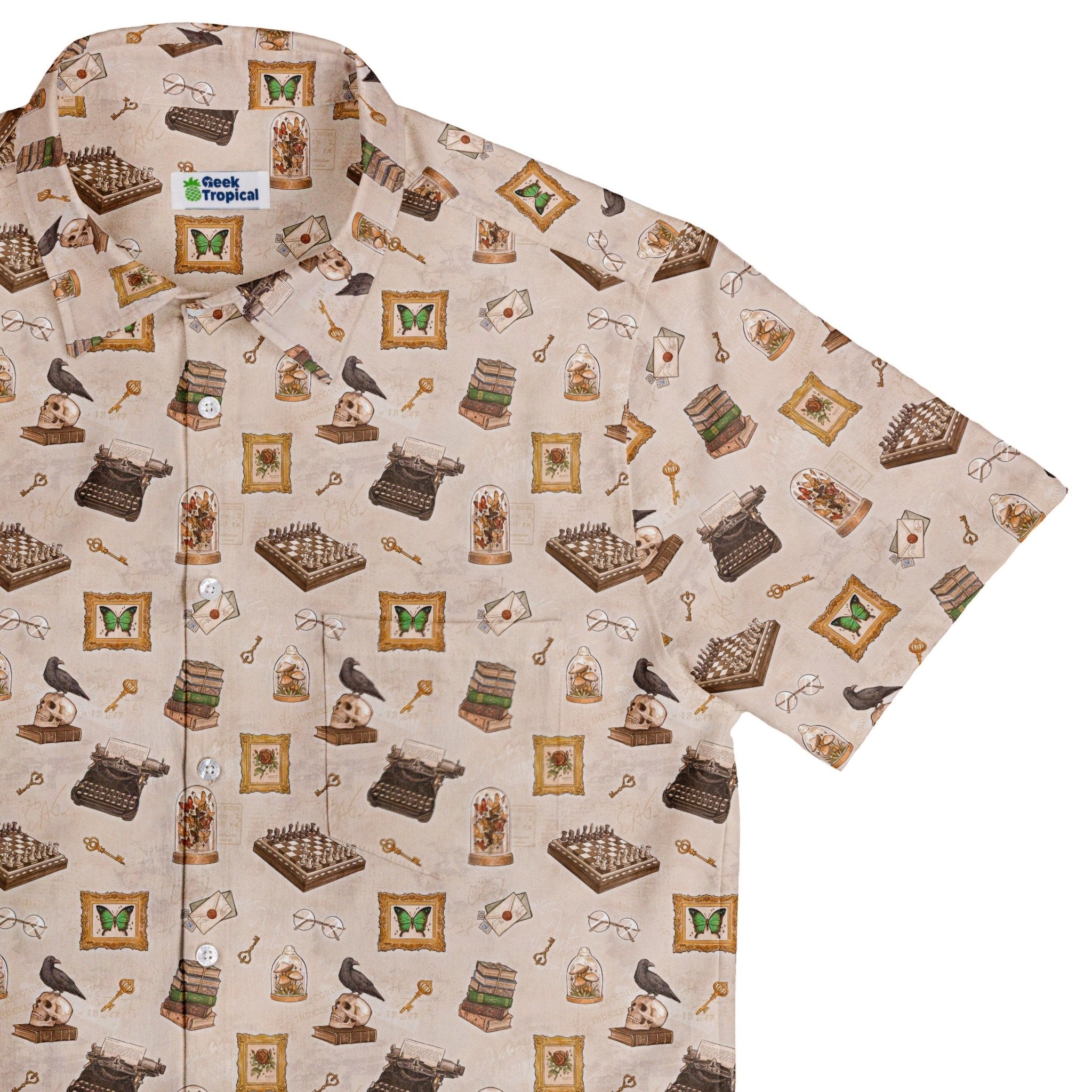Vintage Gothic Library Button Up Shirt - adult sizing - Anime - Ivy Dolamore