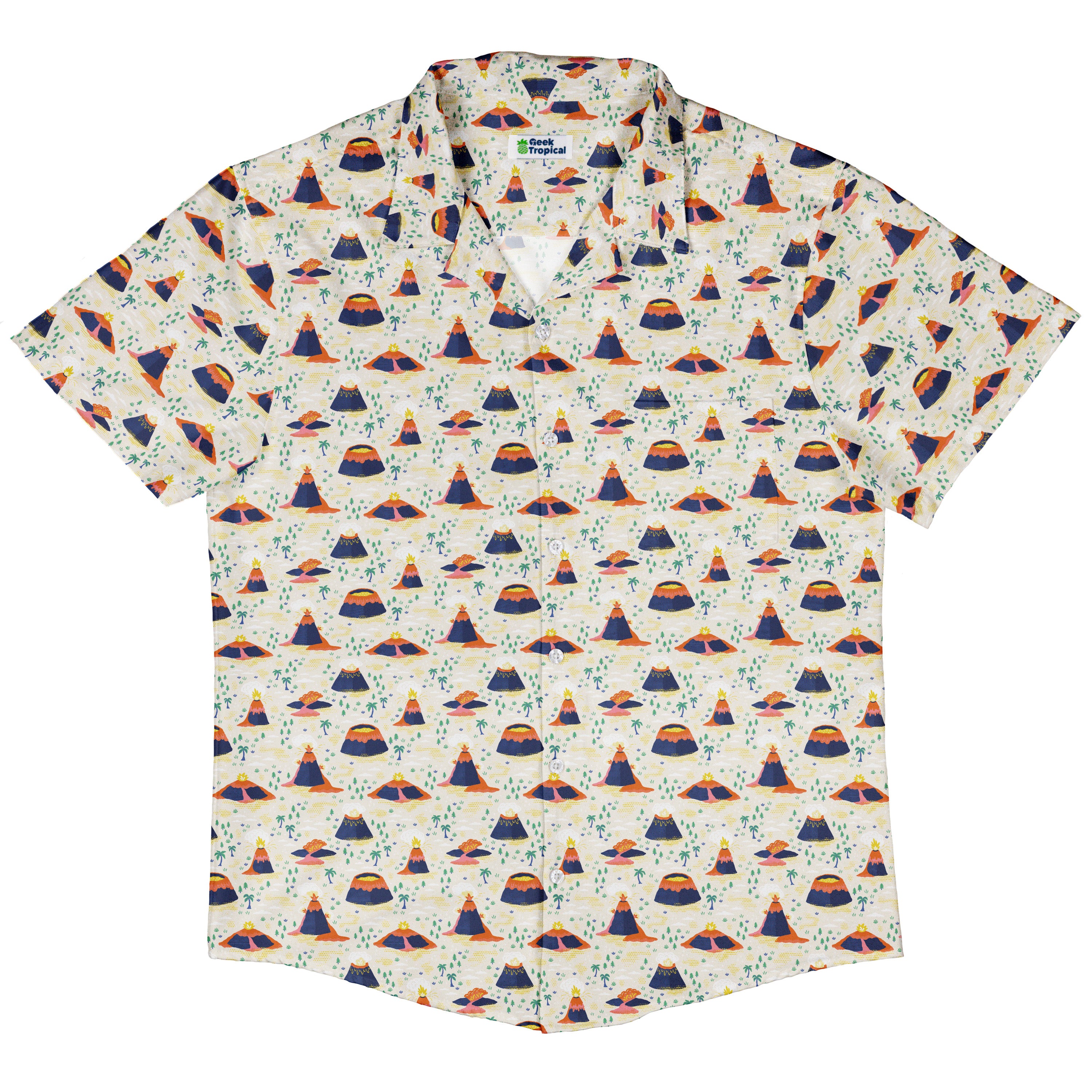 Volcanology Button Up Shirt Hawaiian Front