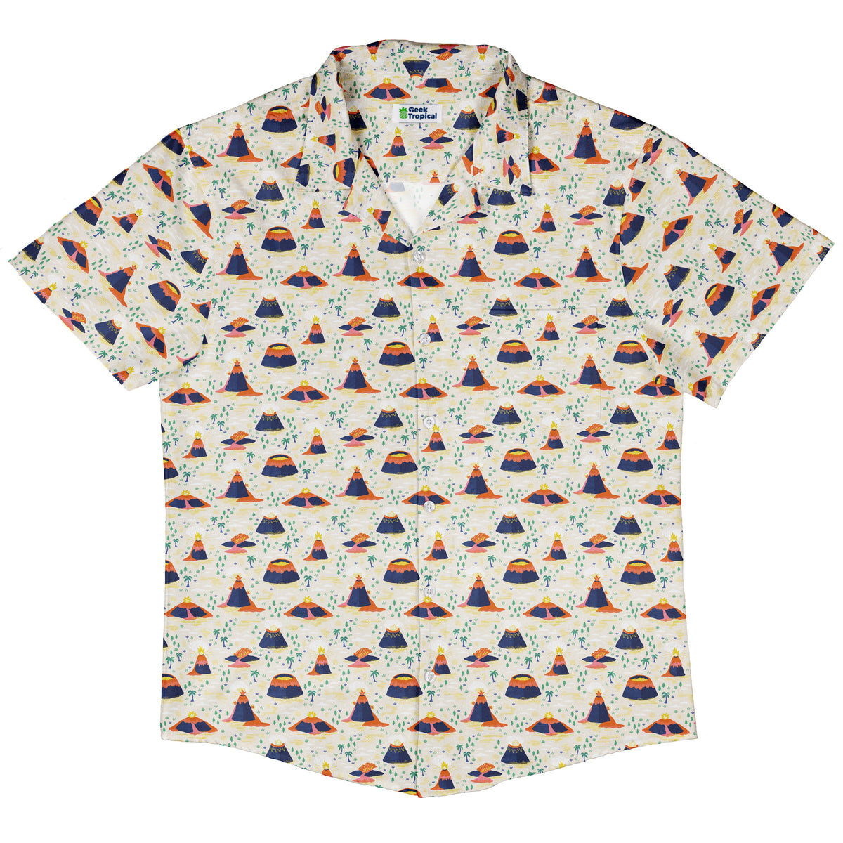 Volcanology Button Up Shirt Hawaiian Front