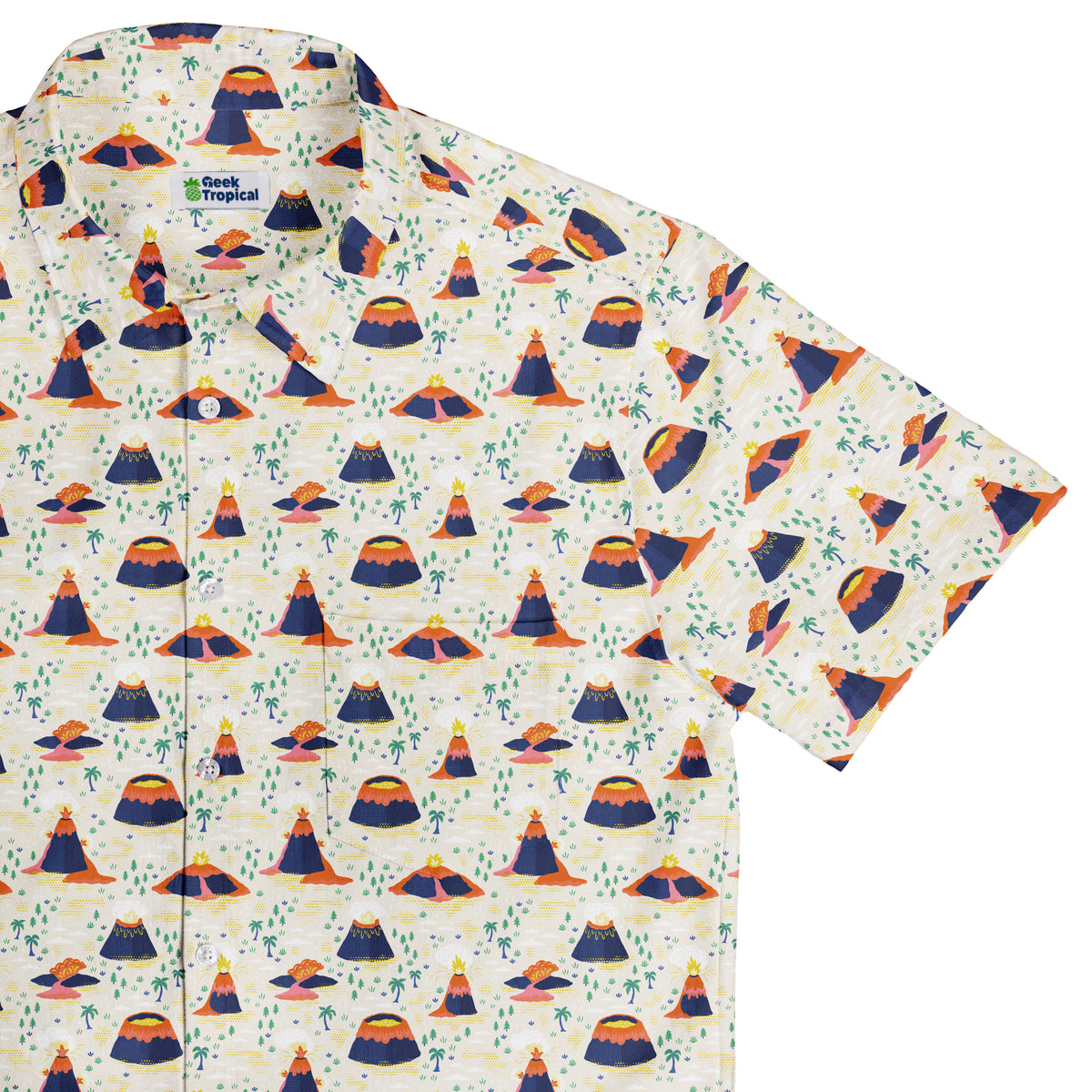 Volcanology Button Up Shirt Top Corner