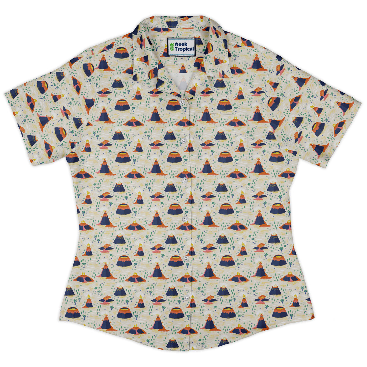 Volcanology Curvy Button Up Shirt womens front